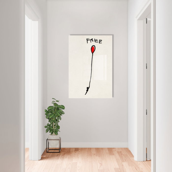 Wallity Cuadro Decorativo Banksy 45 x 65 cm en Vidrio Templado